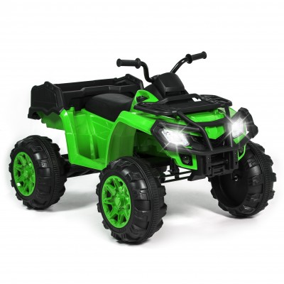 Best Choice Products 12V Powered Extra-Large Kids ATV Quad 4 Wheeler Ride On Spring Suspension MP3 Lights Storage Bin   